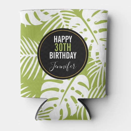 Groene palm laat regenwoud Patroondag Blikjeskoeler (Voorkant)