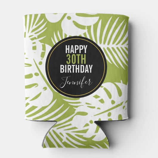 Groene palm laat regenwoud Patroondag Blikjeskoeler (Achterkant)