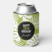 Groene palm laat regenwoud Patroondag Blikjeskoeler (Blikje Achterkant)