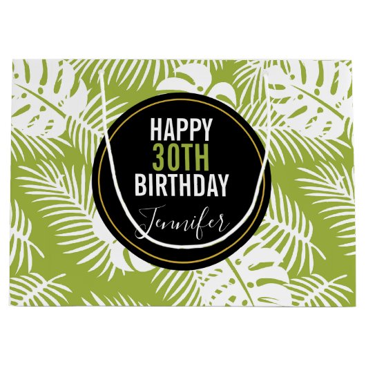 Groene palm laat regenwoud Patroondag Groot Cadeauzakje (Voorkant)