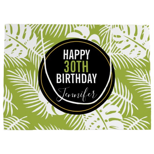 Groene palm laat regenwoud Patroondag Groot Cadeauzakje (Achterkant)