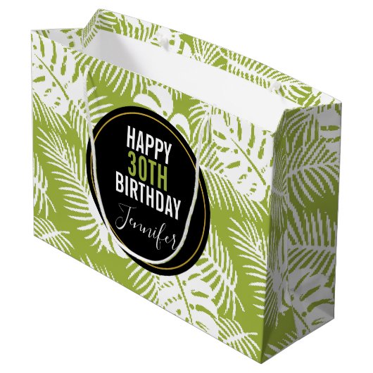 Groene palm laat regenwoud Patroondag Groot Cadeauzakje (Achterkant Gekanteld)