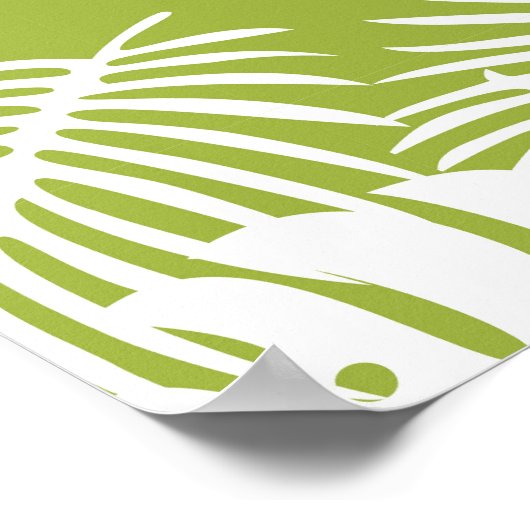 Groene palm laat regenwoud Patroondag Poster (Hoek)