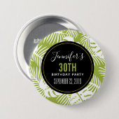 Groene palm laat regenwoud Patroondag Ronde Button 7,6 Cm (Voorkant /achterkant)