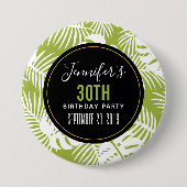 Groene palm laat regenwoud Patroondag Ronde Button 7,6 Cm (Voorkant)