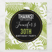 Groene palm laat regenwoud Patroondag Wijn Etiket (Enkel label)