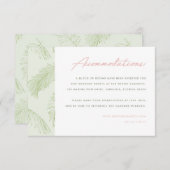 Groene palm laat tropische bruiloft liggen informatiekaartje (Voorkant / Achterkant)