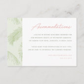 Groene palm laat tropische bruiloft liggen informatiekaartje (Voorkant)