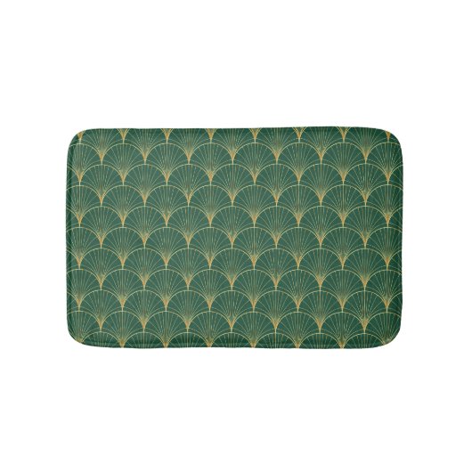 Groene Palm Leaf Art Deco Badmat (Voorkant)