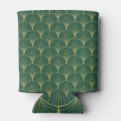 Groene Palm Leaf Art Deco Blikjeskoeler (Achterkant)