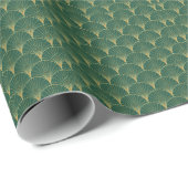Groene Palm Leaf Art Deco Cadeaupapier (Rol Hoek)