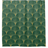 Groene Palm Leaf Art Deco Douchegordijn (Voorkant)