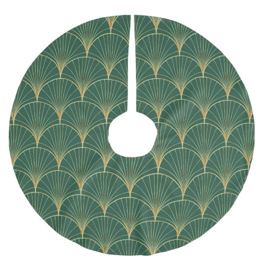 Groene Palm Leaf Art Deco Kerstboom Rok (Voorkant)