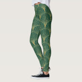 Groene Palm Leaf Art Deco Leggings (Links)