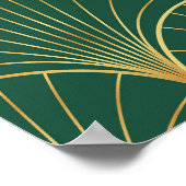 Groene Palm Leaf Art Deco Poster (Hoek)