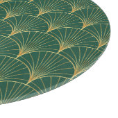 Groene Palm Leaf Art Deco Snijplank (Hoek)