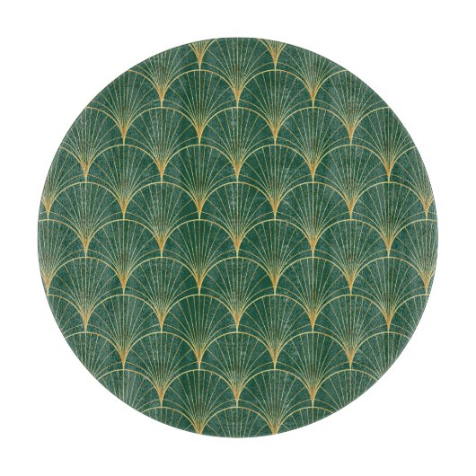 Groene Palm Leaf Art Deco Snijplank (Voorkant)