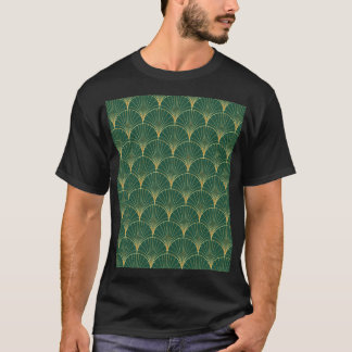 Groene Palm Leaf Art Deco T-shirt