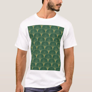 Groene Palm Leaf Art Deco T-shirt