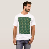 Groene Palm Leaf Art Deco T-shirt (Voorkant volledig)