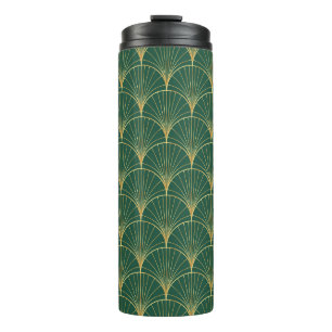 Groene Palm Leaf Art Deco Thermosbeker