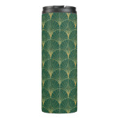 Groene Palm Leaf Art Deco Thermosbeker (Achterkant)