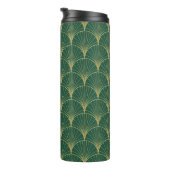 Groene Palm Leaf Art Deco Thermosbeker (Geroteerd rechts)