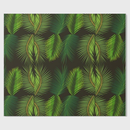 Groene Palm Leaf Patroon inpakpapier (Vlak)