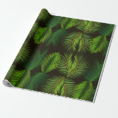 Groene Palm Leaf Patroon inpakpapier (Uitgerold)