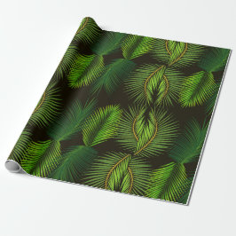 Groene Palm Leaf Patroon inpakpapier