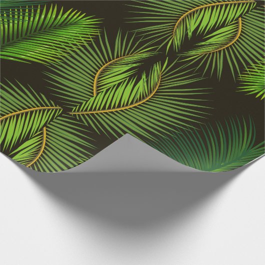 Groene Palm Leaf Patroon inpakpapier (Hoek)