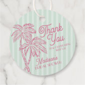 Groene Palm Lente Pastel Strand Bruidsdiner Bedankjes Labels (Achterkant)