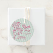 Groene Palm Lente Pastel Strand Bruidsdiner Bedankjes Labels (In situ)