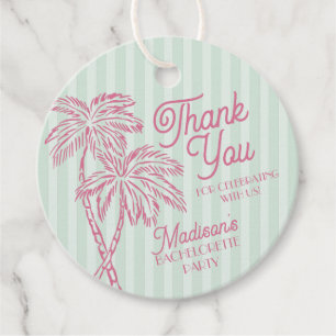 Groene Palm Lente Pastel Strand Meisjesuitje Party Bedankjes Labels