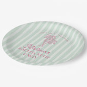 Groene Palm Lentepastel Bruidsfeest Borrel Papieren Bordje (Gekanteld)