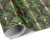 Groene Palm Luxe Art Deco | Elegant Cadeaupapier (Rol Hoek)