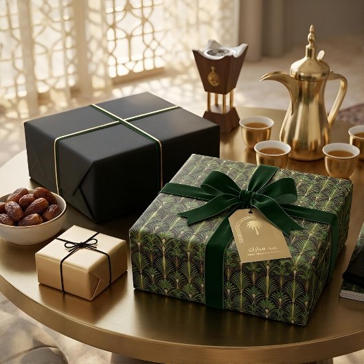 Groene Palm Luxe Art Deco | Elegant Cadeaupapier