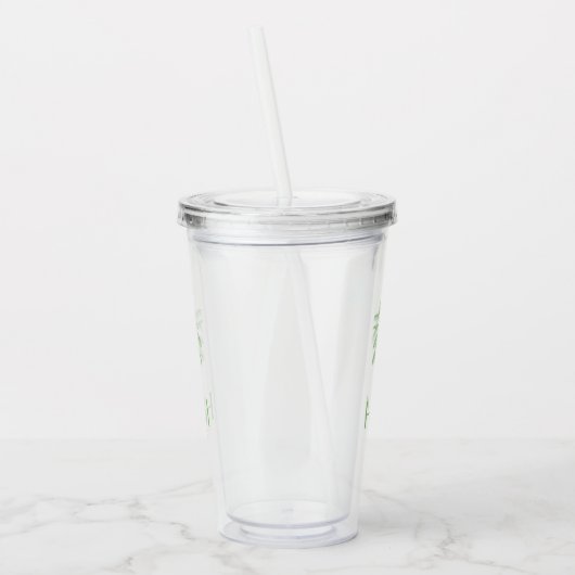 Groene palm palmboom monogram acryl drinkbeker (Links)