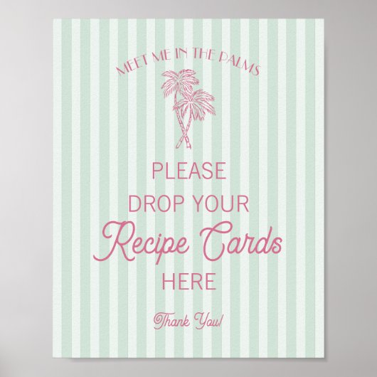 Groene Palm Springs Beach Deel een Recept Bruiloft Poster (Voorkant)