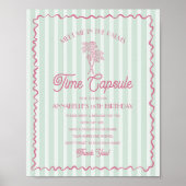 Groene Palm Springs Pastel Beach Time Capsule Poster (Voorkant)