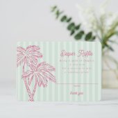 Groene Palm Springs Pastel Luier Raffle Insert Informatiekaartje (Staand voorkant)