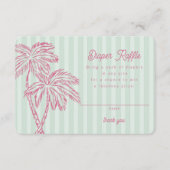 Groene Palm Springs Pastel Luier Raffle Insert Informatiekaartje (Voorkant)