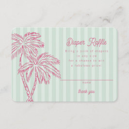 Groene Palm Springs Pastel Luier Raffle Insert Informatiekaartje