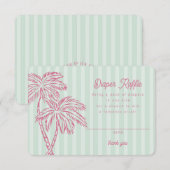 Groene Palm Springs Pastel Luier Raffle Insert Informatiekaartje (Voorkant / Achterkant)