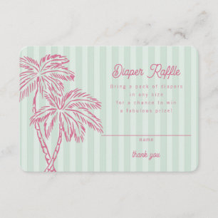 Groene Palm Springs Pastel Luier Raffle Insert Informatiekaartje