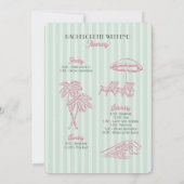 Groene Palm Springs Pastel Strand Bachelorette-fee Kaart (Achterkant)