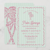 Groene Palm Springs Pastel Strand Bachelorette-fee Kaart (Voorkant / Achterkant)