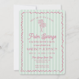 Groene Palm Springs Pastel Strand Meisjesuitje Par Kaart