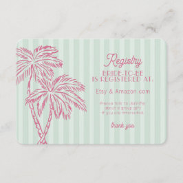 Groene Palm Springs Pastel Strand Register Insteek Informatiekaartje
