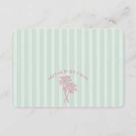 Groene Palm Springs Pastel Strand Register Insteek Informatiekaartje